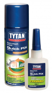 Tytan Professional Quick Fix клей цианакрилатный двухкомпонентный для МДФ прозрачный  400 мл/100 г