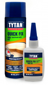 Tytan Professional Quick Fix клей цианакрилатный двухкомпонентный для МДФ прозрачный  400 мл/100 г